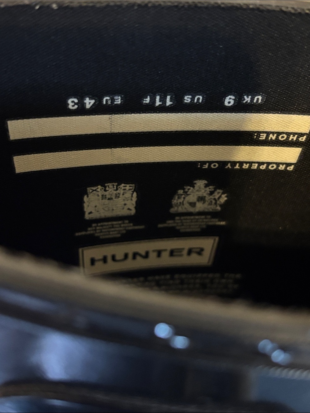 Hunter Women's Original Tall Gloss boots black women's 11 - Picture 5 of 6
